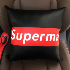 Wholesale car supplies leather memory foam car headrest and lumbar support car seat cushion back pillow neck pillow
