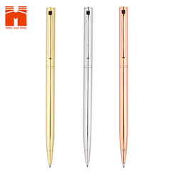 Small Gao Shi Round Ballpoint Pen Copper Part Metal Gift Pen Gold Silver Rose Gold Business Advertising Pen