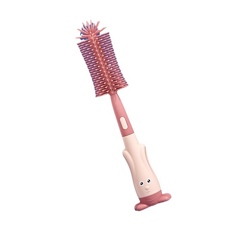 Cepillo de silicona para biberones cepillo de pezón cepillo de paja botella giratoria cepillo de lavado cepillo de limpieza perezoso cepillo de limpieza traje