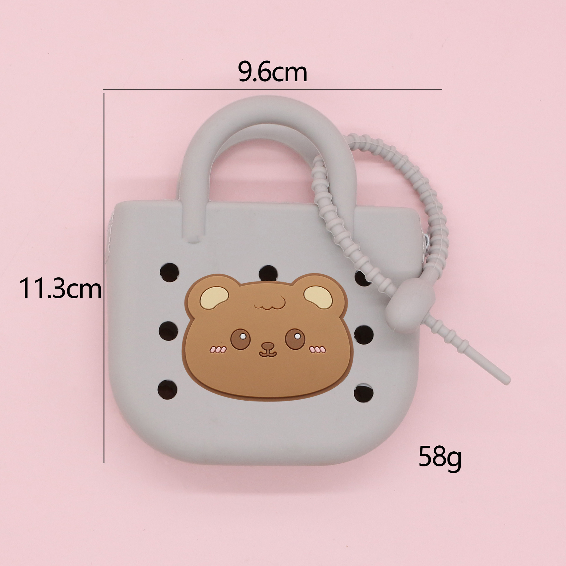 Monedero de silicona portátil explosivo lindo bolso de playa ligero y compacto nuevo bolso de almacenamiento de agujero de bricolaje de dibujos animados