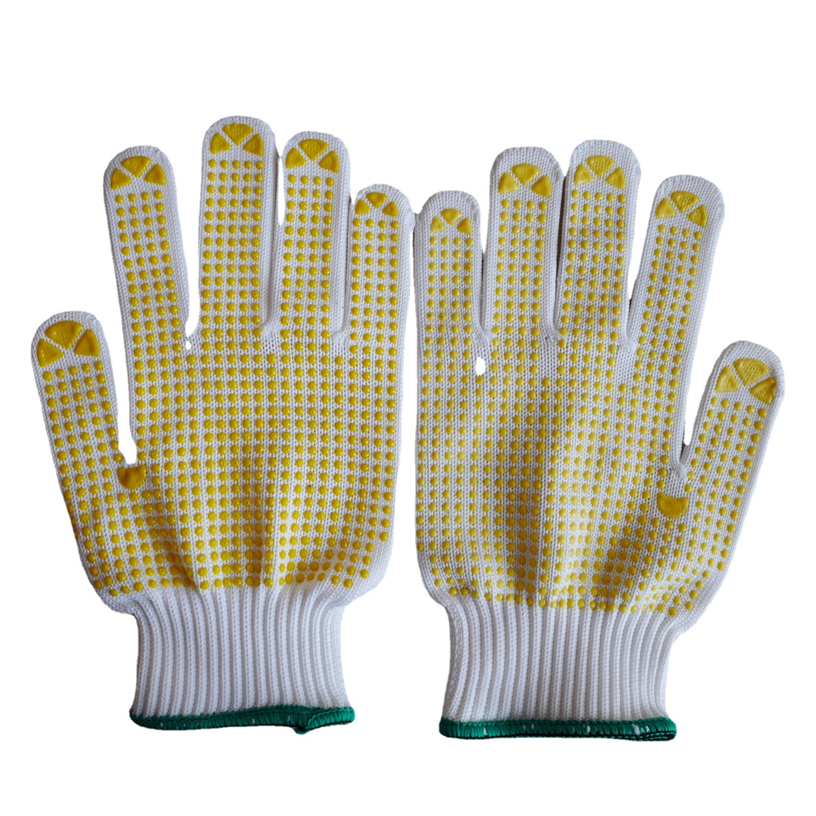 7针10针尼龙PVC点珠劳保手套 PVC点塑劳保手套 防滑不掉胶 出口