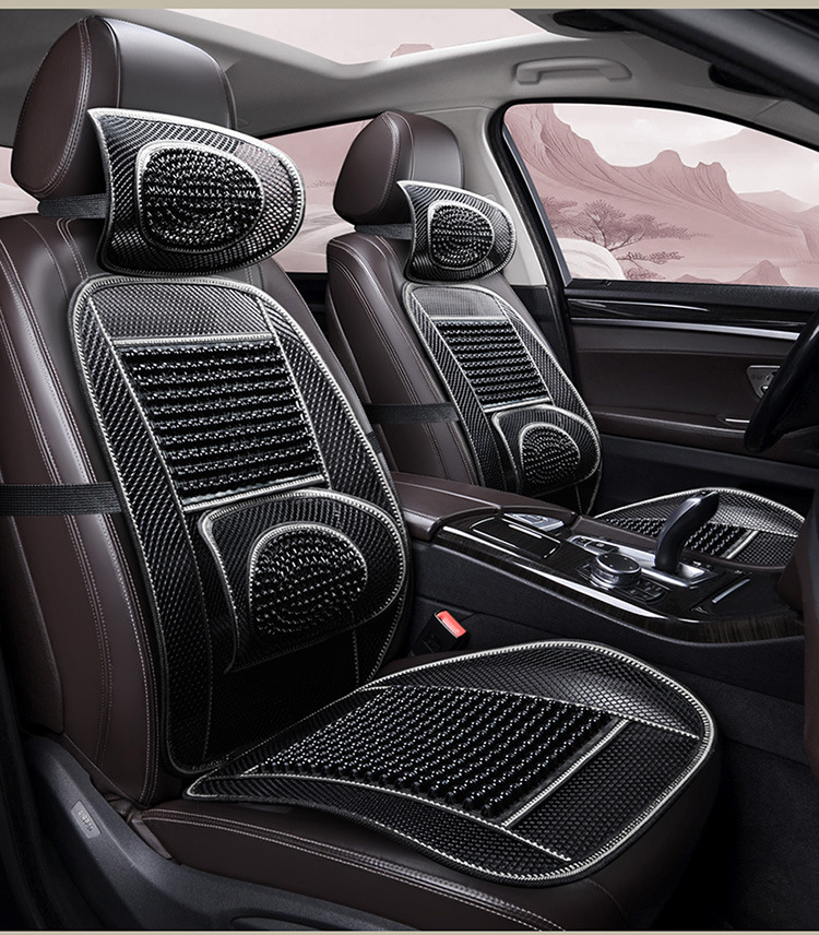 Summer Car Seat Cushion Wooden Bead Single Piece Lumbar Support Cool Cushion Van Round Bead Front Seat Backrest Single Seat Truck Cushion