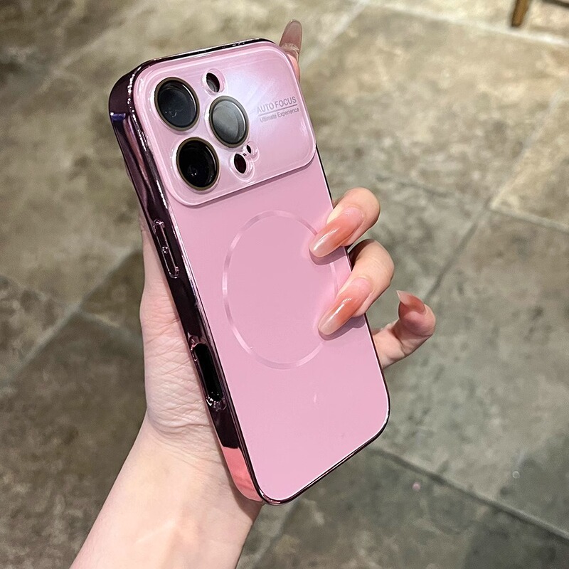 iPhone16ProMax携帯電話ケースに適していますApple 15電気メッキ大型ウィンドウ細いサークル磁気オールインクルーシブ落下防止ハードケース|undefined