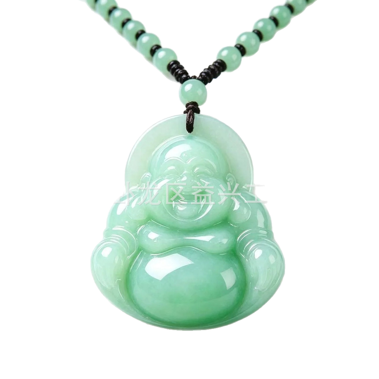 Jade verde pálido Guanyin colgante collar colgante budista guangong estilo nacional joyería de vidrio esmaltado para hombres y mujeres nueva cadena de suéter chino image 6