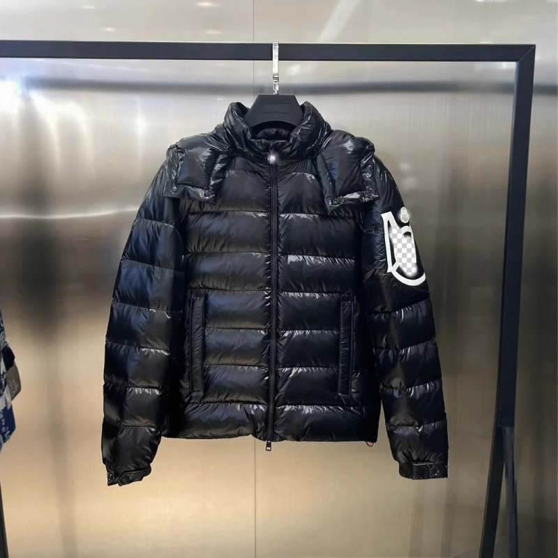 新しい既製冬ふわふわフード付きスタンドカラーダウンジャケットメンズトレンディなブランドファッショナブルで多用途の軽量暖かいジャケット|undefined