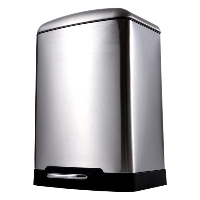 Ou runzhe cuadrado sala de estar cubo de basura de la cocina del hogar cesta de basura con tapa pedal de acero inoxidable cubo de basura Al Por Mayor