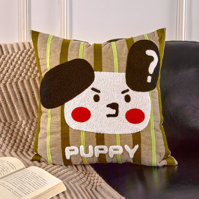 Custom bordado abraza almohada funda dibujos animados lindo dormitorio sala de estar sofá cama cojín ventana flotante almohada de cintura sin núcleo