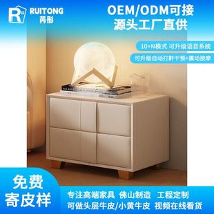 French Cream Style Bedside Table Solid Wood Drawer Simple Modern Cabinet Bedside Table