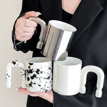 ins风创意门把陶瓷马克杯 高颜值办公室家用大容量咖啡杯早餐杯