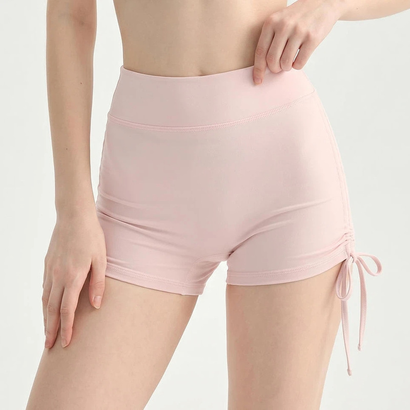 Summer Fitness Shorts Women's Peach Hip Lifting Sports Drawstring Sexy High Waist Tights Three-point Yoga Vitality