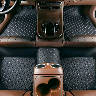 Cross-border foreign trade universal car: Universal Foot Pad - black-gold-color-five-piece-set-600g