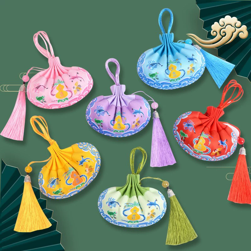 Саше в национальном стиле, оптовая продажа, пустая сумка, династия Хань, аксессуары в древнем стиле, автомобильный кулон, молитвенный кулон, пять ядовитых счастливых мешков, саше