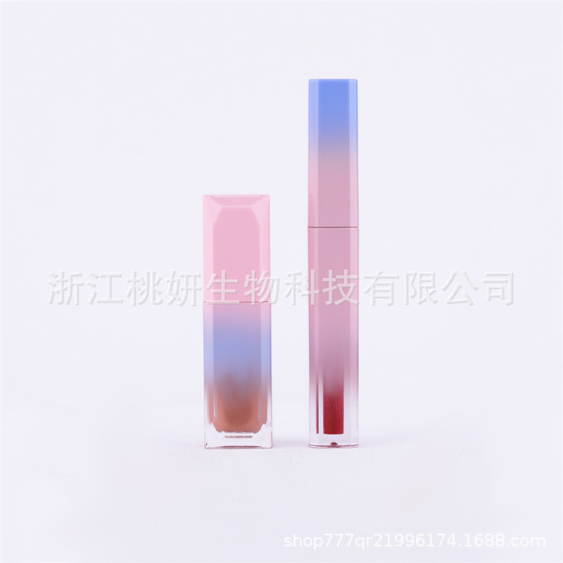 Blue double-sided lip gloss, raincoat, gradient