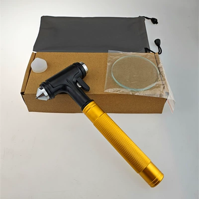 Safety Hammer Car Window Breaker Qəza çəkici - km-46-high-quality-tungsten-steel-safety-hammer-gold