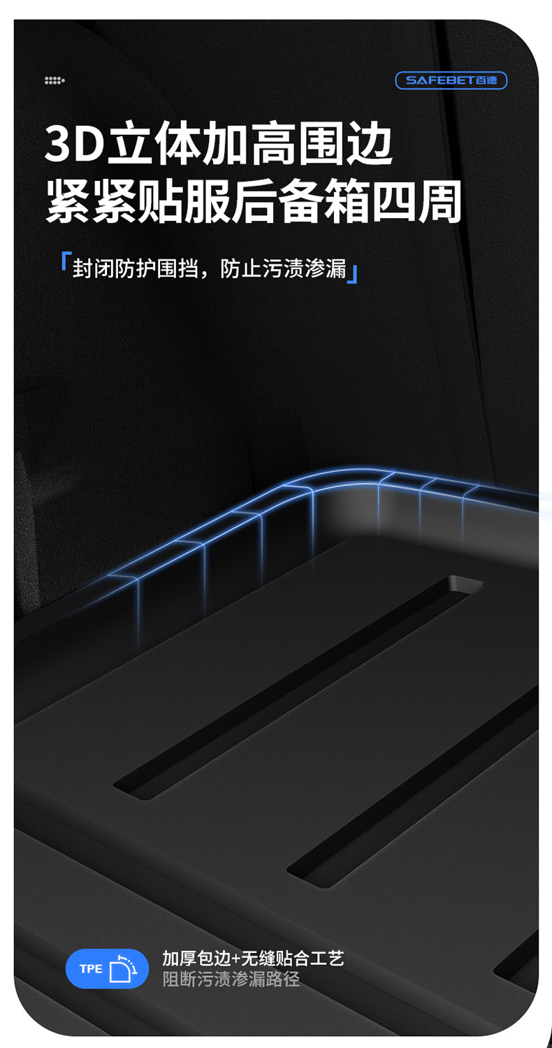 Suitable for Hongqi H6, HS3, HS5, HS6, PHEV, E-QM5, special colorful TPE car trunk mat