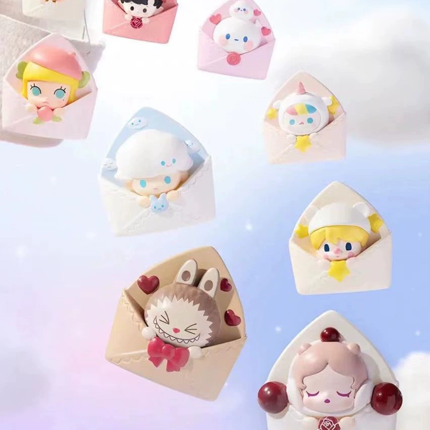 Blind Box Figure (Bubble Mart POP BEAN) Love Letter Valentine’s Sitting Cute Series, Random