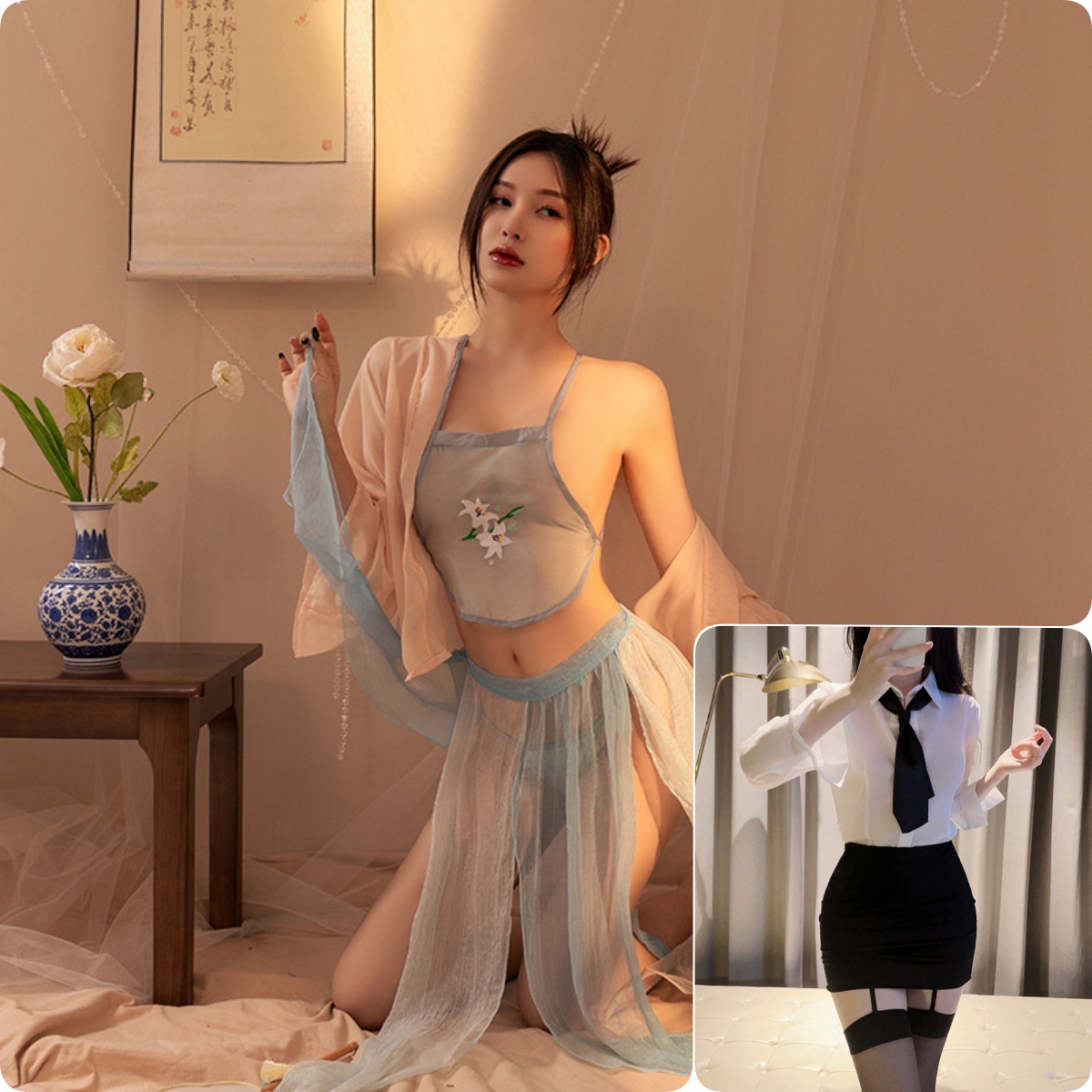 하늘색 + 비서복 정장