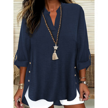 Y 19156 Plus Size V-neck Shirt ���� V ������羳����ͨ��