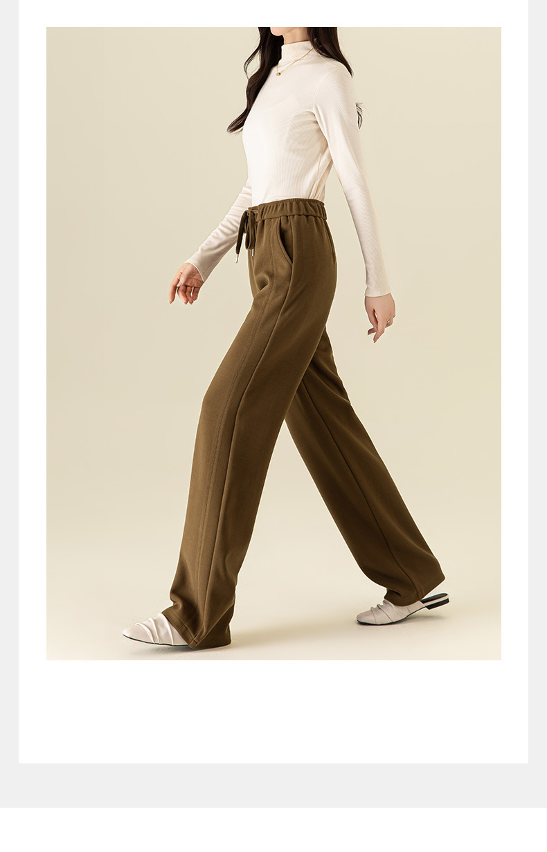Quần culottes nữ ống rộng lưng thun dáng suông mềm mại — Màu be chi tiết 7
