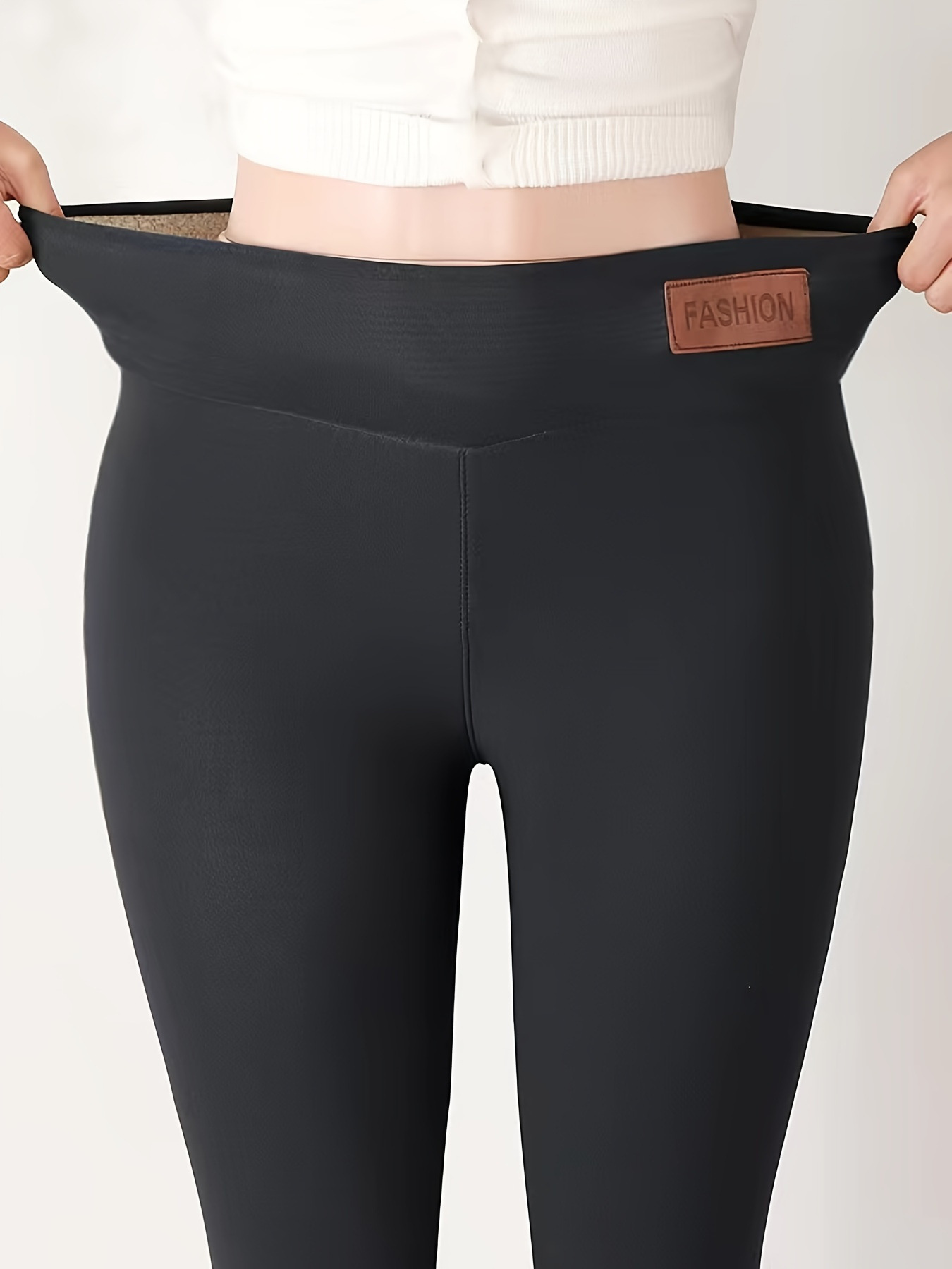Temu explosivo transfronterizo AliExpress cordero terciopelo más terciopelo engrosamiento leggings de otoño e invierno damas 2025 pantalones cálidos