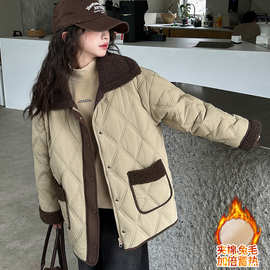 女童冬季保暖加厚棉服2024新款洋气冬装中大儿童休闲加绒棉衣外套