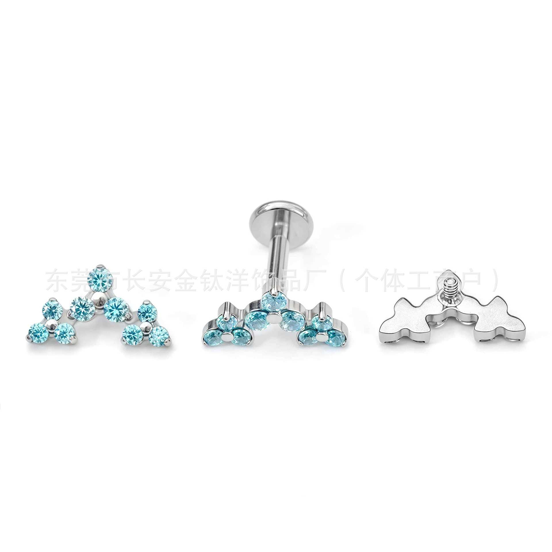 Labret piercing jewelry detail image