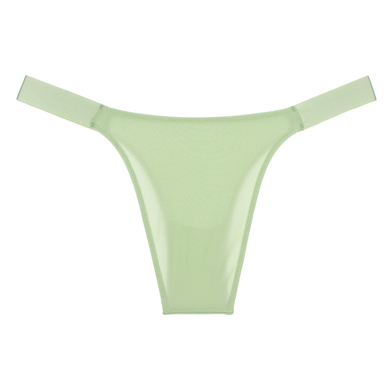 外国貿易の大きいブランドの新商品の女性の下着の純色のシルクの光の三角のズボンの低い腰のt字のズボンの版は尻の欧米のF008を包みます|undefined
