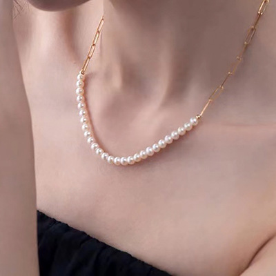 new pattern freshwater Pearl Half choker Necklace clavicle Simplicity fashion adjust Pearl Necklace