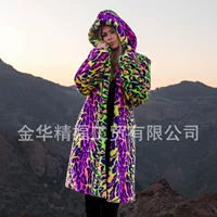 Мех Haining оптом норковая шуба женская длинная неоновая модная норковая шуба с капюшоном меховая шуба