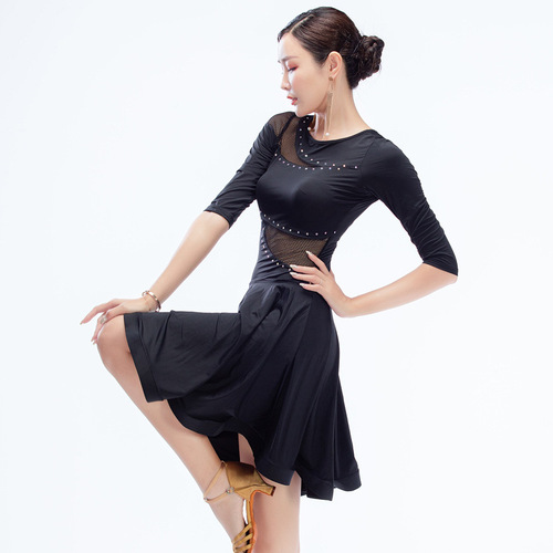 A drop-shipping Latin dance costume for women, adult new dress, summer long-sleeved swing dance performance practice clothes