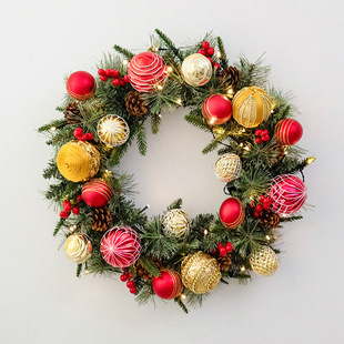 New Cross-Border Christmas Garland 45cm Door Decoration Garland Hanging Christmas Decoration Wreath Christmas Decorations