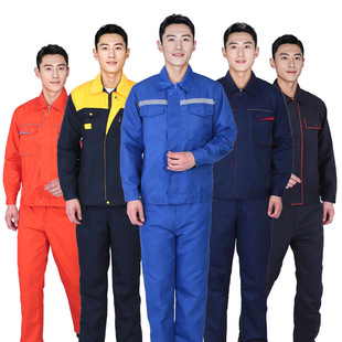 Pure Cotton Thick Polyester Card Reflective Strip Split Work Clothes Seamen's Labor Security Clothes Electric Power Maintenance Clothes Men's Long-sleeved Tooling Cross-border