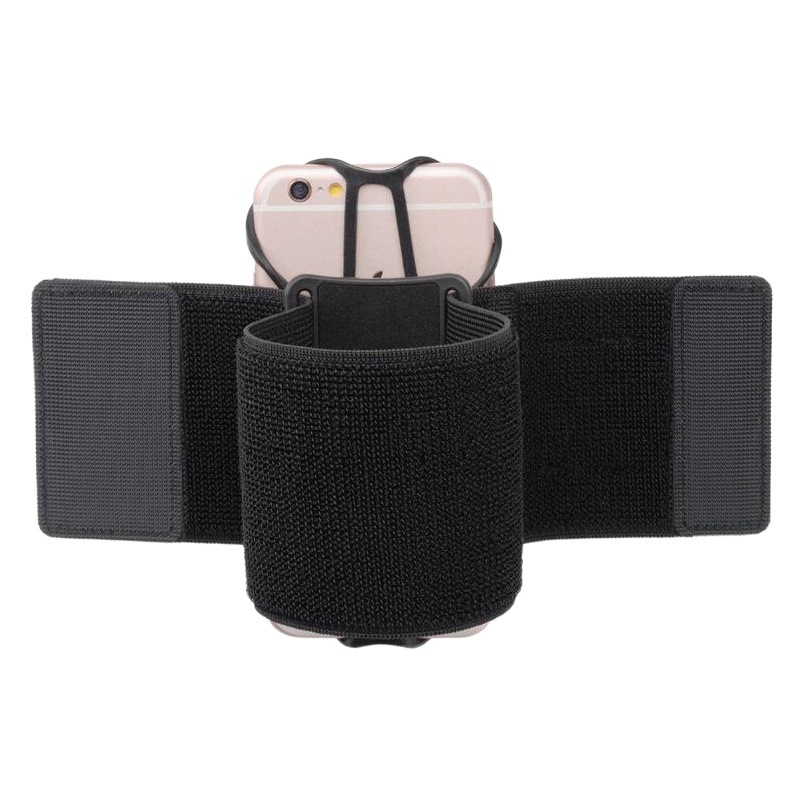 Outdoor Running Wrist Bag Sports Elastic Silicone Mobile Phone Wrist Strap 360 Rotating Detachable Design