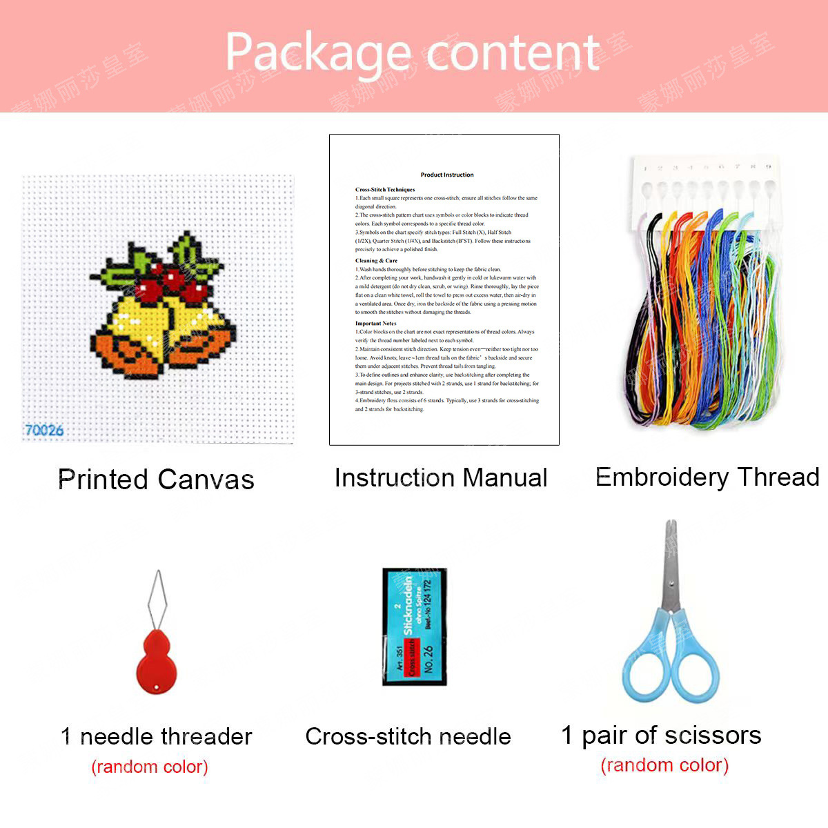 Nuevos productos transfronterizos impresión de tarjetas de Navidad dibujos animados simplista llavero bordado de cruz paquete de material DIY image 6