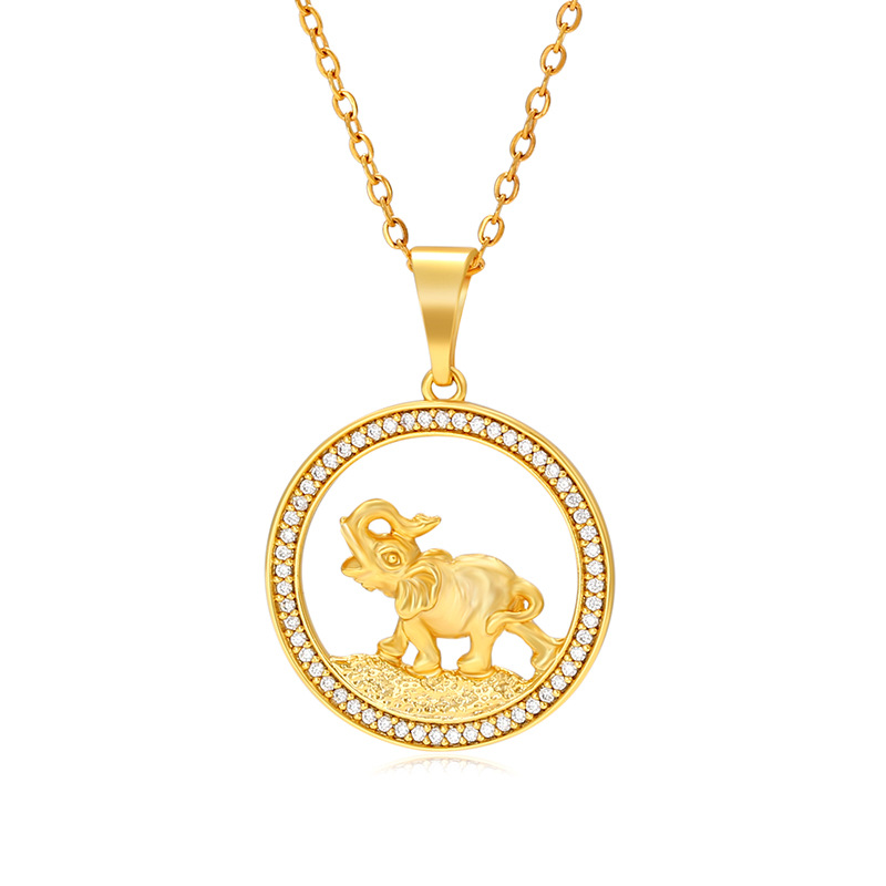 Joyas Xuping aleación de cobre galvanizado de oro verdadero perímetro colgante de piedra animal colgante de elefante colgante de personalidad colgante al por mayor mujer