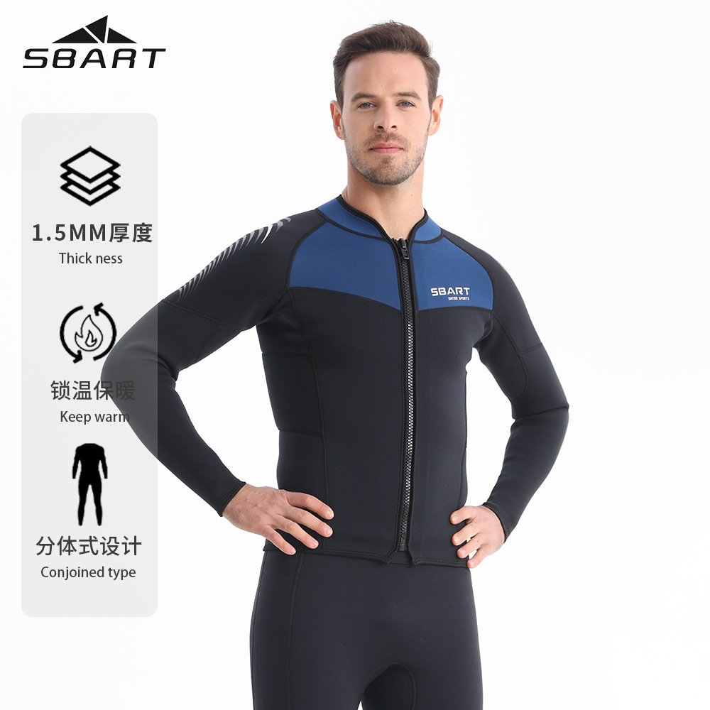 Shabbat 2025 New Zipper Jacket Split Swimsuit 1.5MM Snorkeling Professional Sunscreen Long Sleeve Diving Suit