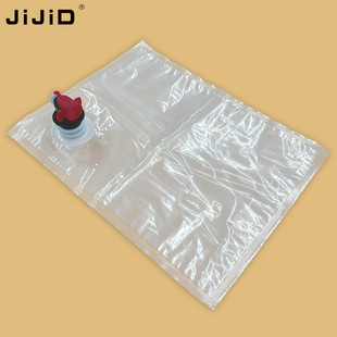 Wholesale Customized 3L 5L Transparent Box-In-Bag Butterfly Valve Red Wine Drink Juice Bag Bib Bag Liquid Plastic Packaging