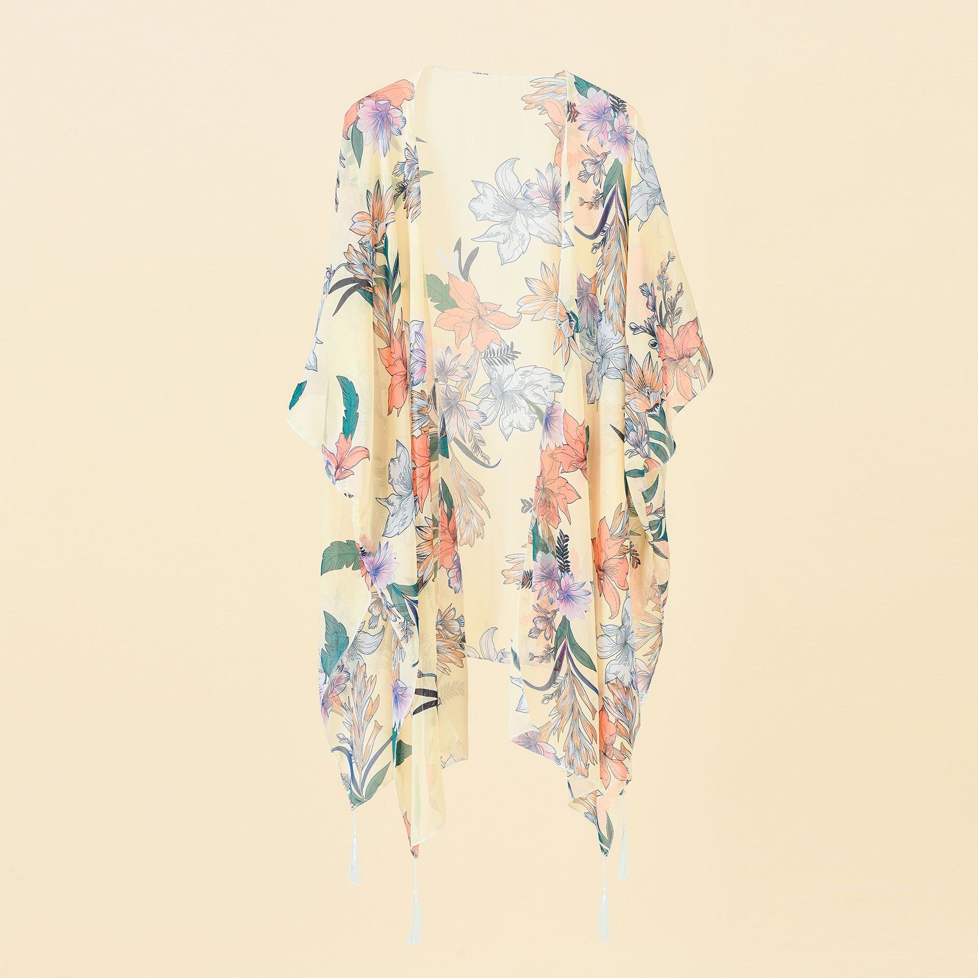 Blusa de verano 2024 con estampado floral dulce y estilo veraniego, de longitud media, para mujer, con protección solar.