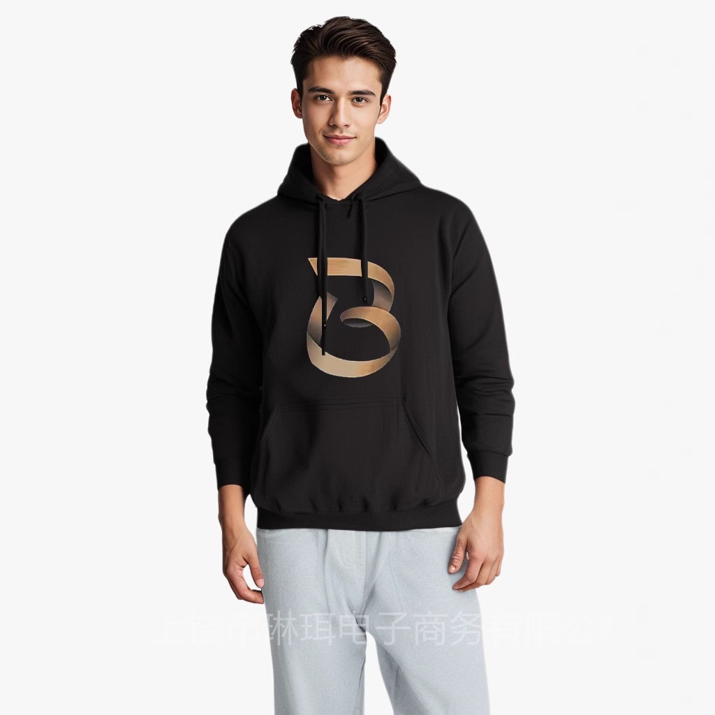 跨境欧码亚马逊爆款男士加绒卫衣潮牌春秋季潮流时尚百搭外套