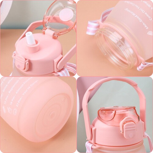 Gradient Color Space Cup Big Belly Water Cup Sports Plastic Straw Cup Big Belly Cup Plastic Cup Color Spray Small Fat Cup