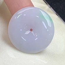 缅甸天然翡翠A货 做工细腻糯冰平安扣翡翠吊坠一件代发