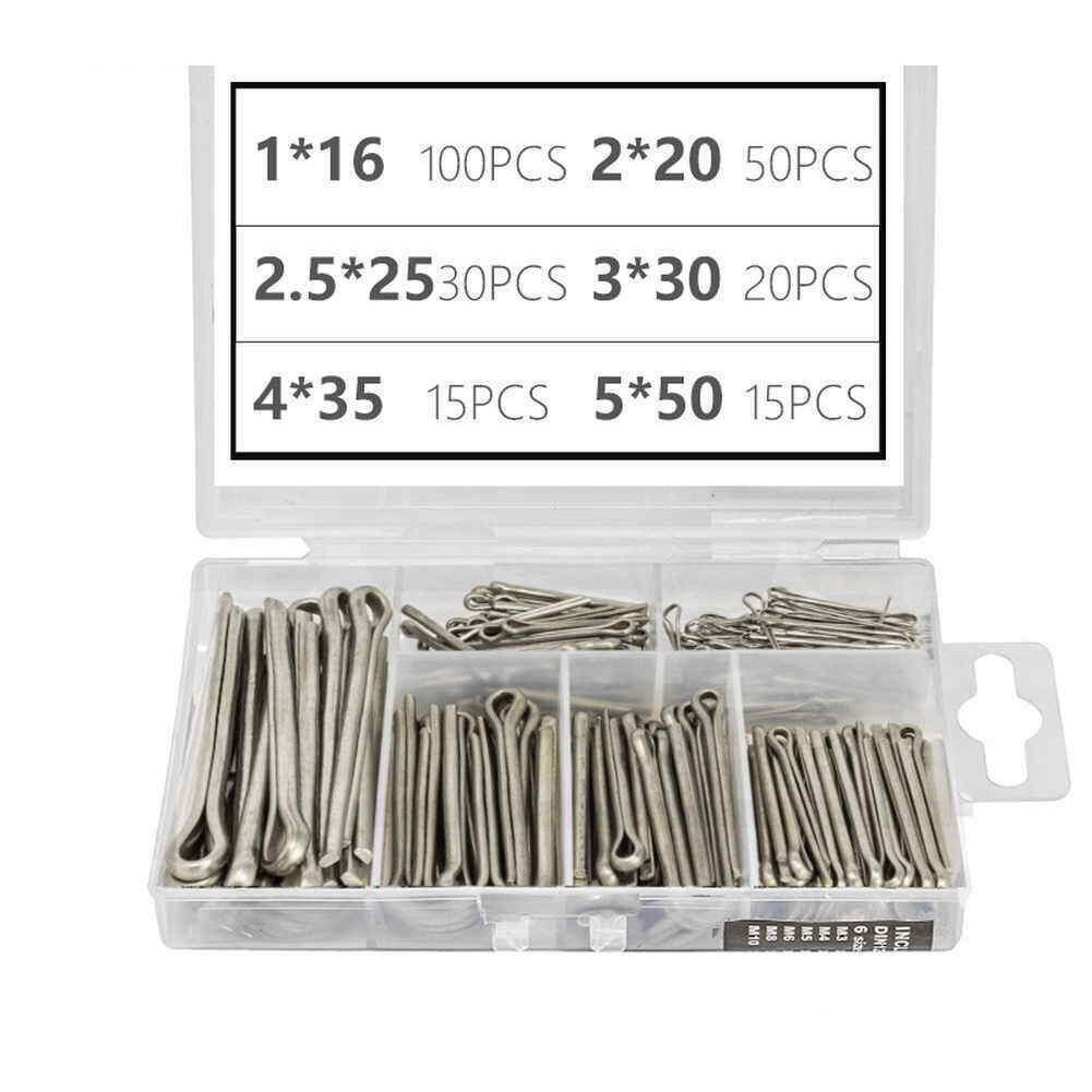 230PC 开口销发夹销弹簧开口螺丝固定销U型销定位销子