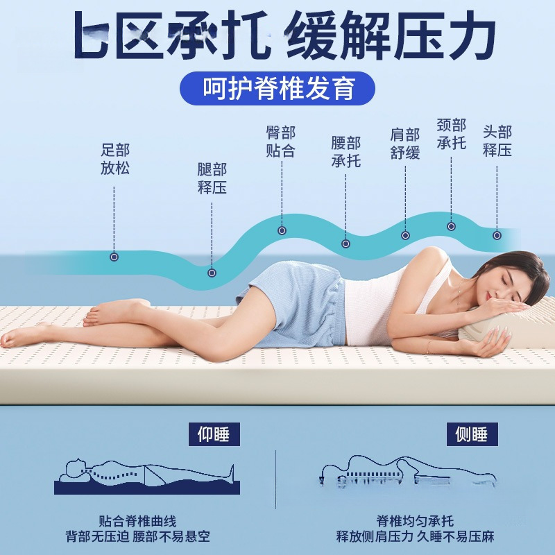 天然乳胶床垫软垫子家用学生宿舍单人儿童针织面料乳胶床|undefined