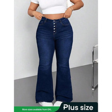 I 29504 High waist slim denim flared pants ����ƴ������ţ��