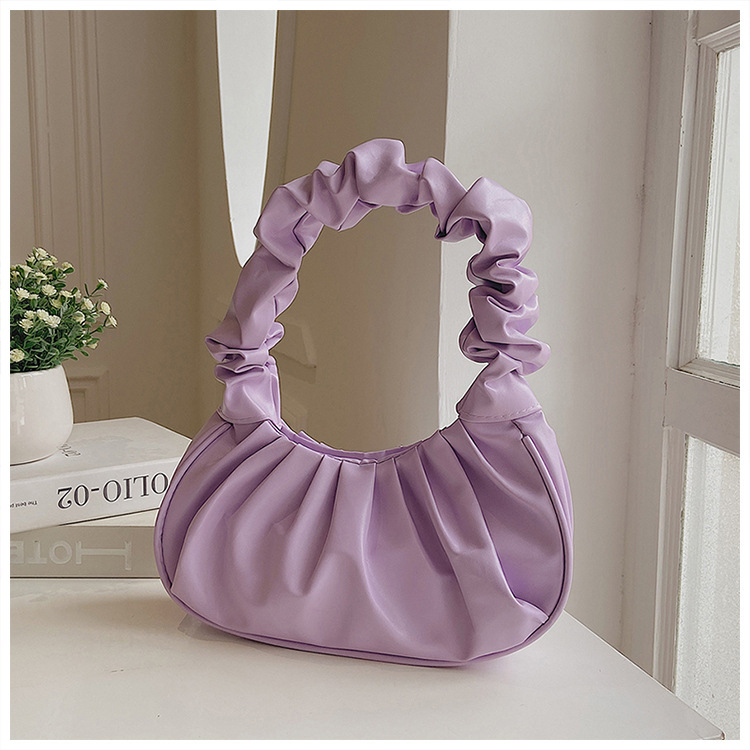 353g Weight Polyester Lining Material Ruched Bag, Sewing Thread Fashion Element Zipper Closure Type Single Shoulder Strap Strap Type Shoulder Bag Bags Type Casual, Daily, Shopping Occasion Pu Leather Material Solid Color Pattern All Seasons Season Women's Gender Classic Style Style Dumpling Shape Shape Women's Pu Leather Solid Color Classic Style Ruched Bag Sewing Thread Dumpling Shape Zipper Shoulder Bag 7