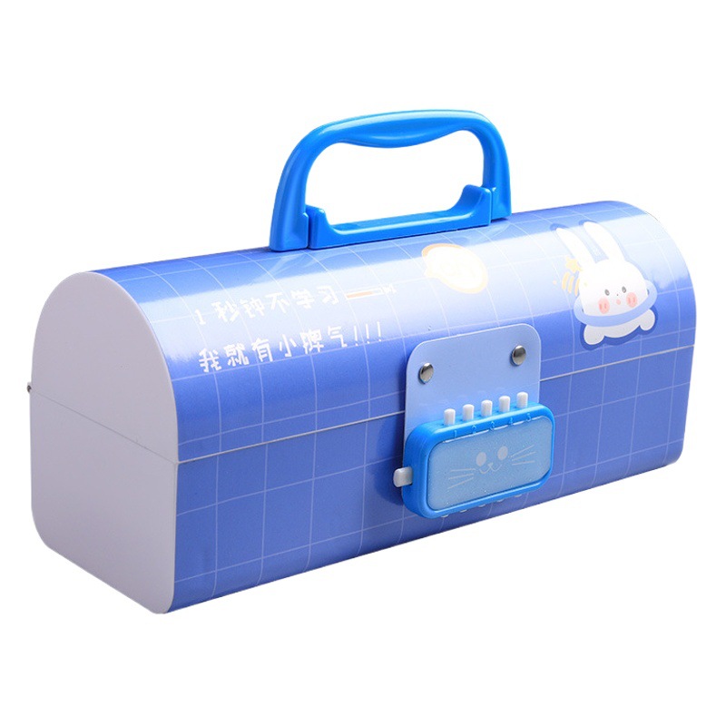 Caja de lápiz de contraseña hembra Escuela Primaria estudiante contraseña bloqueo lindo ins japonés creativo caja de lápiz de gran capacidad simple niños almacenamiento