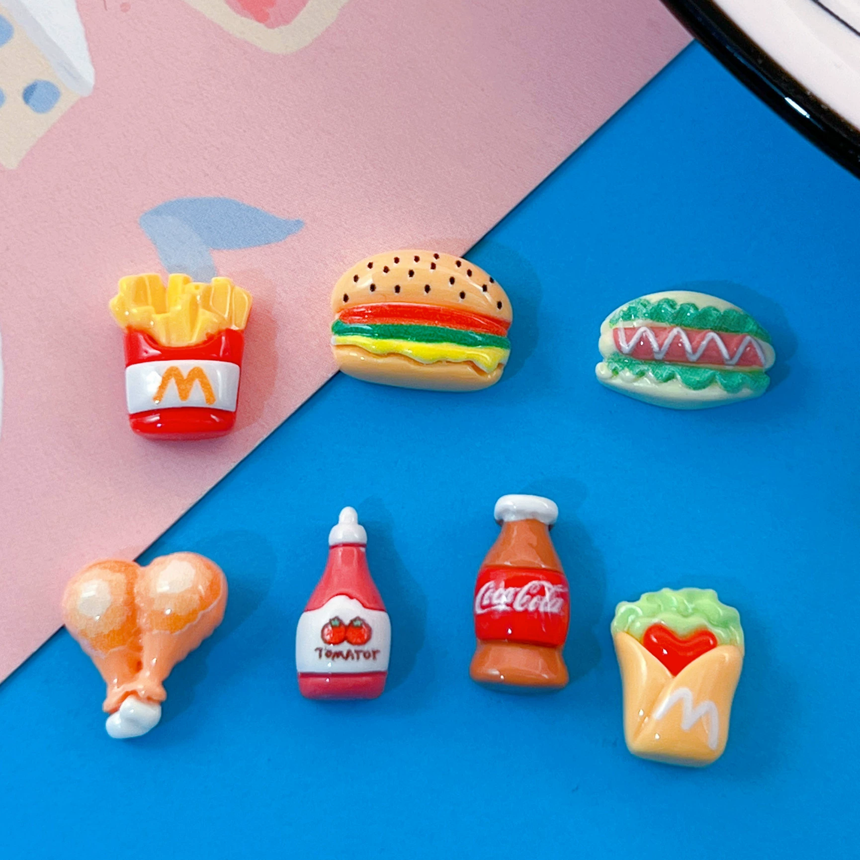 Small realistic creative food play, hairgrip, hair accessory with accessories, Cola, handmade
