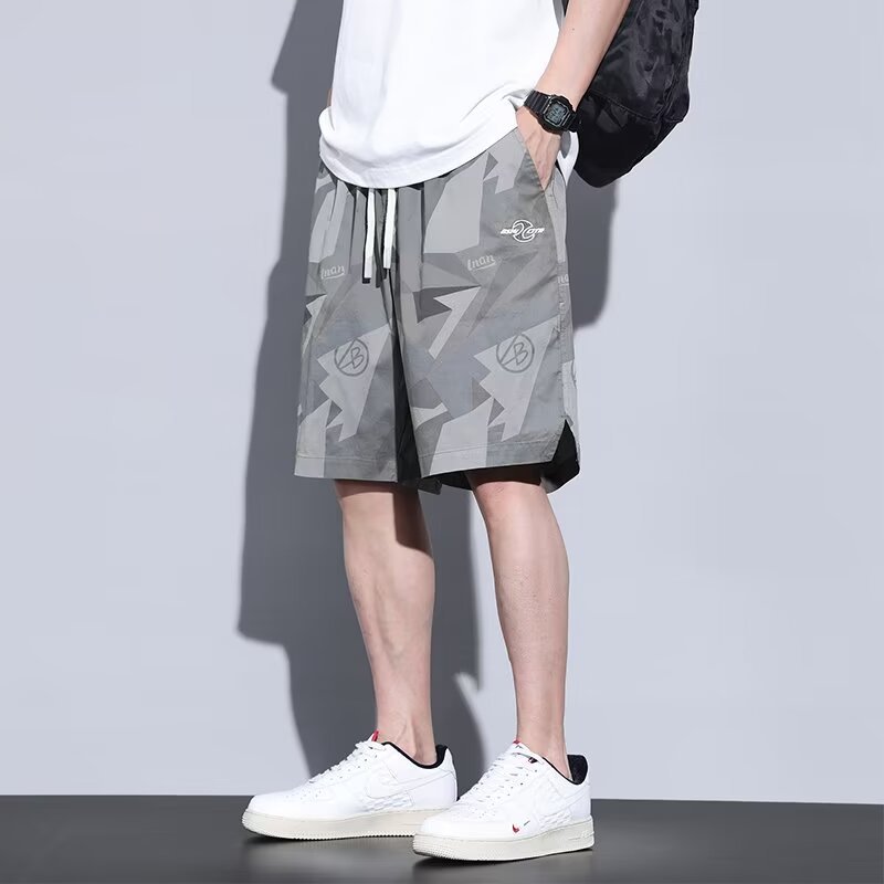 Camouflage Five-Point Shorts for Men, Trendy Thin Style, Cool, Loose, Versatile, Breathable Beach Sports Pants