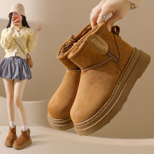 小红书爆款加绒加厚雪地靴女2025新款小个子厚底增高脚胖脚宽棉鞋