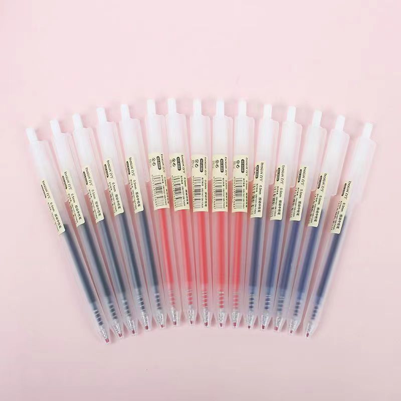 Tipo de polo de luz directa de fábrica no impreso viento gran capacidad bala de carbono gel pluma estudiante Oficina gel pluma